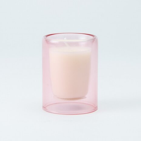 Dubbelwandig Glaasje Met Kaars - Blush Dubbelwandig Glaasje Met Kaars - Blush