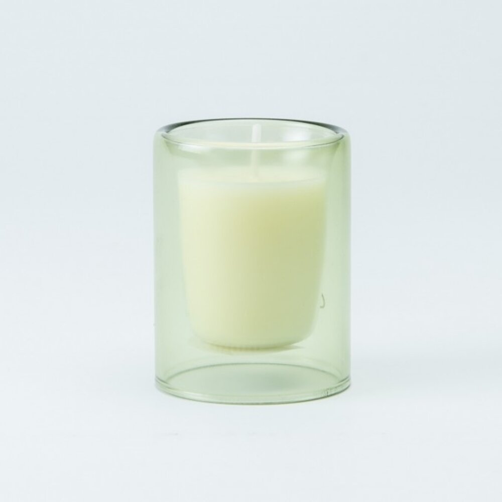 Dubbelwandig Glaasje Met Kaars - Zijdegroen Dubbelwandig Glaasje Met Kaars - Zijdegroen