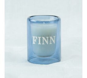 Dubbelwandig Glaasje Met Kaars - Blauw Dubbelwandig Glaasje Met Kaars - Blauw