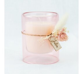 Dubbelwandig Glas Met Kaars - Blush Dubbelwandig Glas Met Kaars - Blush