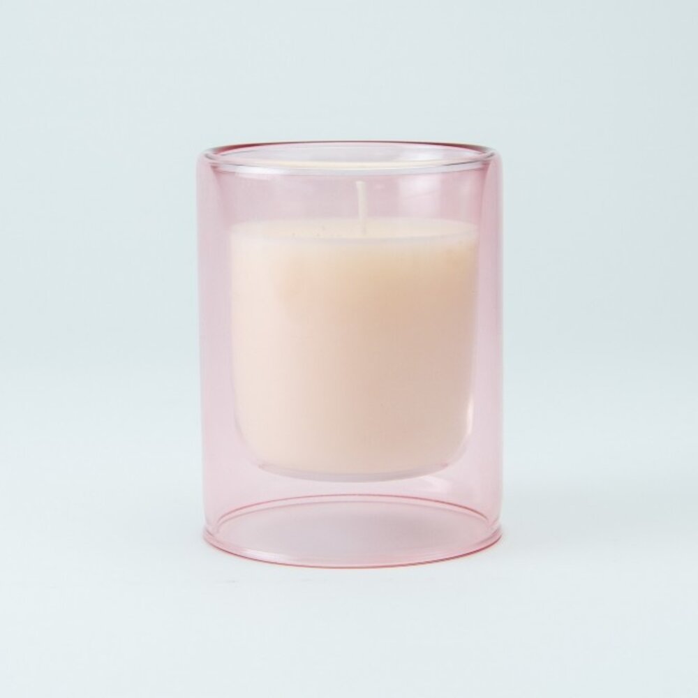 Dubbelwandig Glas Met Kaars - Blush Dubbelwandig Glas Met Kaars - Blush