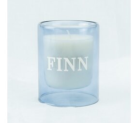 Dubbelwandig Glas Met Kaars - Blauw Dubbelwandig Glas Met Kaars - Blauw