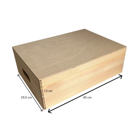 Houten bewaarbox groot - LAAG