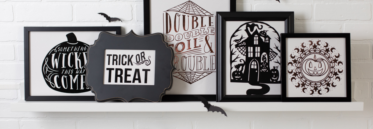 Halloweendecoratie met metallic vinyl Halloweendecoratie met metallic vinyl