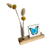 Houten tegelhouder met proefbuisje Houten tegelhouder met proefbuisje