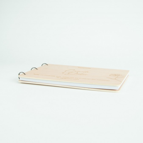 Houten gastenboek