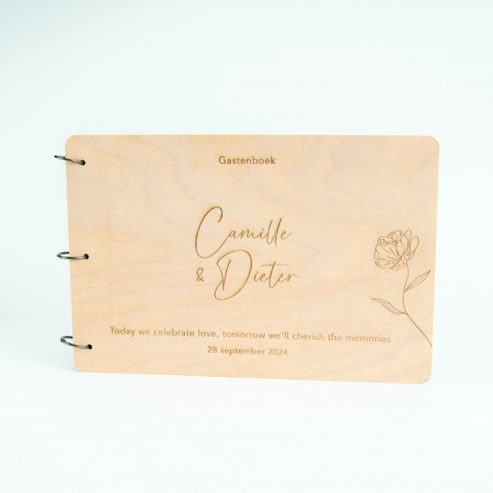 Houten gastenboek