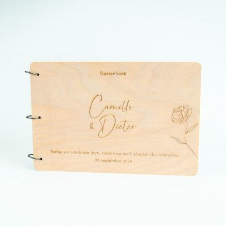 Houten gastenboek