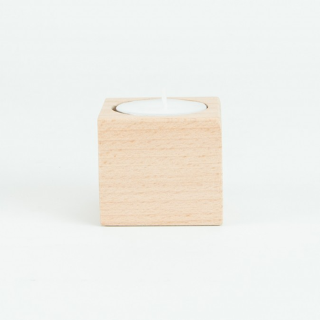 Houten theelichthouder - vierkant Houten theelichthouder - vierkant