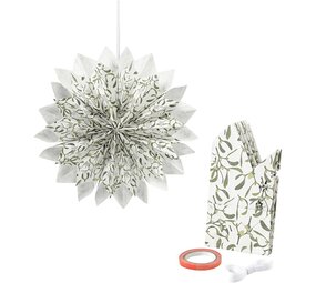 Ster van papieren zakken Mix (groenwit / goud / rood) Ster van papieren zakken Mix (groenwit / goud / rood)