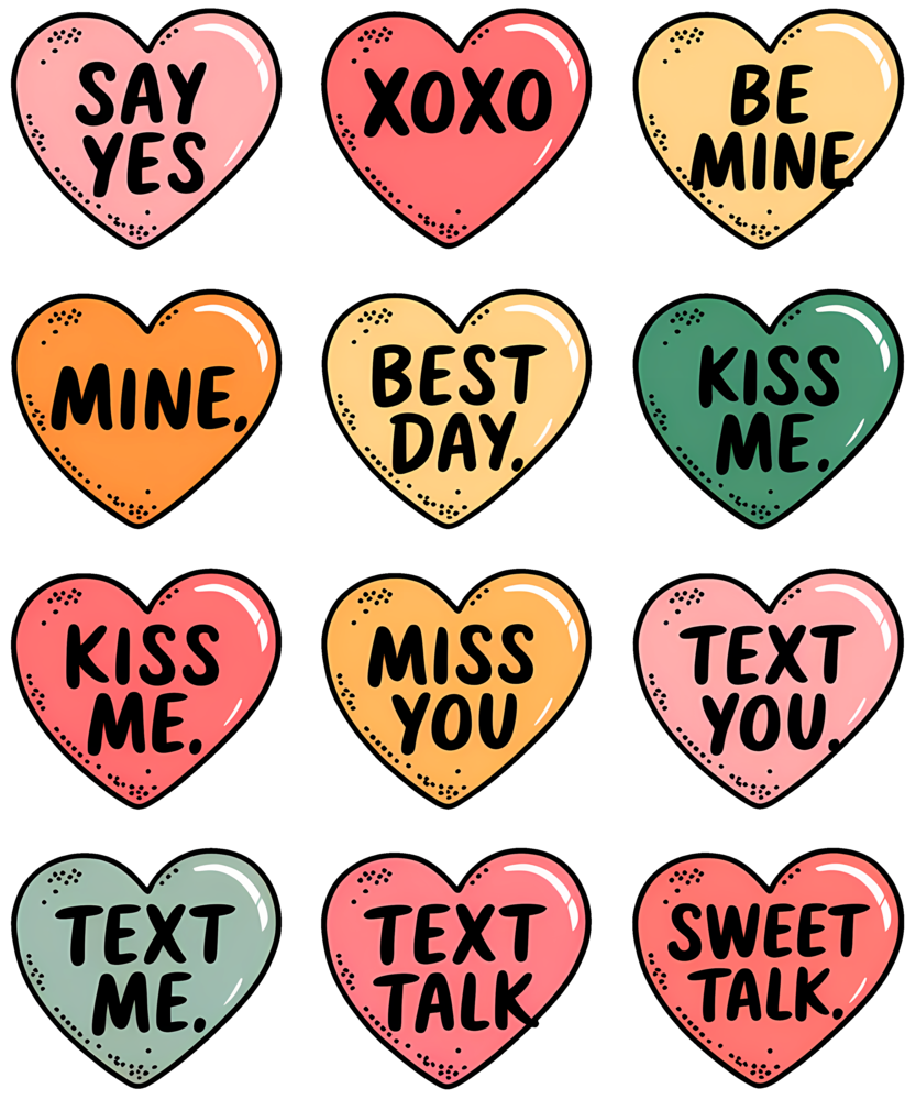 DTF  "Valentine's Day Candy Heart" DTF  "Valentine's Day Candy Heart"