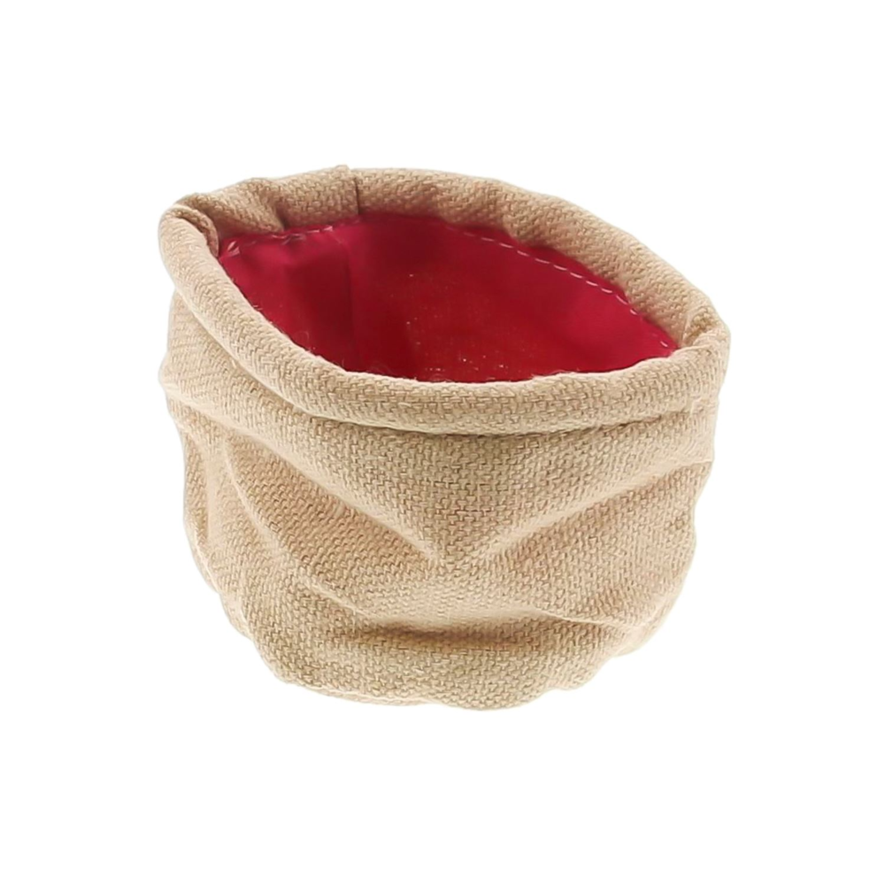 Jute zak met voering FUSCHIA