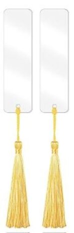 Acryl  boekenlegger met kwastje