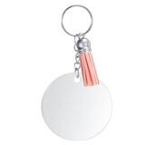 Acryl Sleutelhanger met kwastje ROND Acryl Sleutelhanger met kwastje ROND