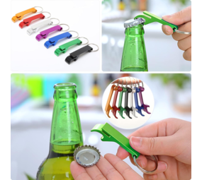 Sleutelhanger aluminium Flesopener  (verschillende kleuren)