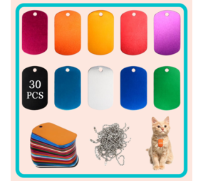 Dubbelzijdige  tag uit metaal (30 stuks) Dubbelzijdige  tag uit metaal (30 stuks)