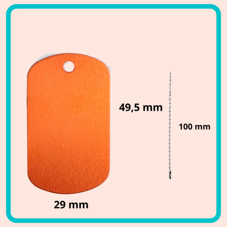 Dubbelzijdige  tag uit metaal (30 stuks)