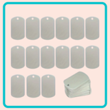 Dubbelzijdige  tag uit metaal (per stuk) Dubbelzijdige  tag uit metaal (per stuk)