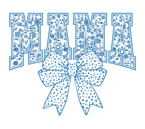 DTF "Blue foral mama &mini" DTF "Blue foral mama &mini"