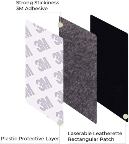 Kunstlederen Patch met Goud of Zilver – Voor Lasergravure & DIY Kunstlederen Patch met Goud of Zilver – Voor Lasergravure & DIY