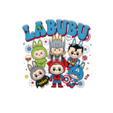 Textieltransfer -DTF Labubu Squad Helden