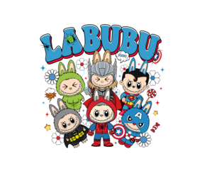 Textieltransfer -DTF Labubu Squad Helden Textieltransfer -DTF Labubu Squad Helden