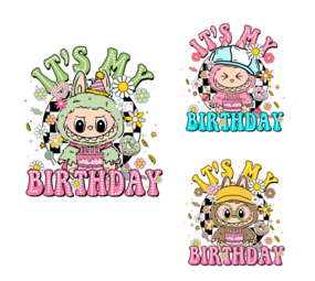 Textieltransfer -DTF Labubu Birthday Textieltransfer -DTF Labubu Birthday