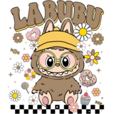 Textieltransfer -DTF Labubu Flower Series