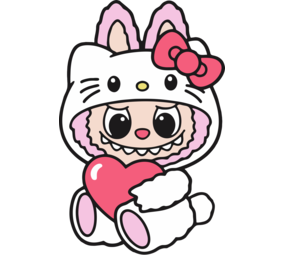 Textieltransfer -DTF Labubu Hello Kitty Textieltransfer -DTF Labubu Hello Kitty
