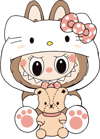 DTF Labubu Hello Kitty DTF Labubu Hello Kitty