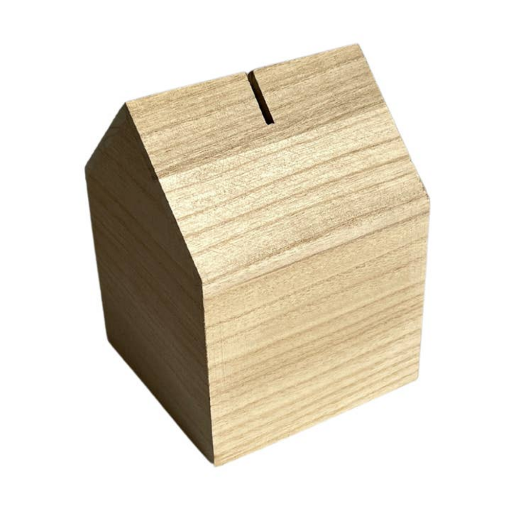 Houten spaarpot – huisje