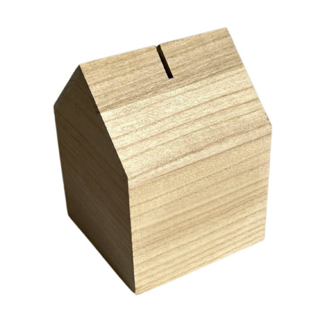 Houten spaarpot – huisje