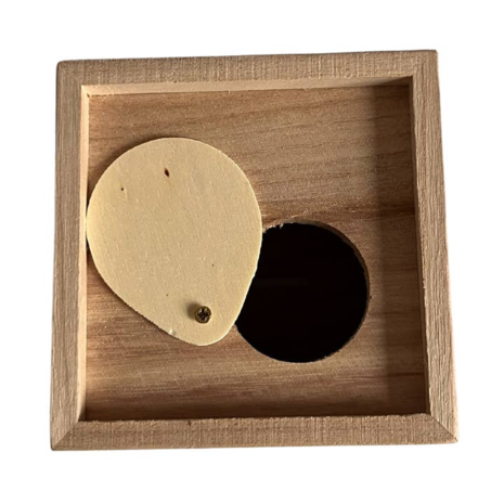 Houten spaarpot – kubus