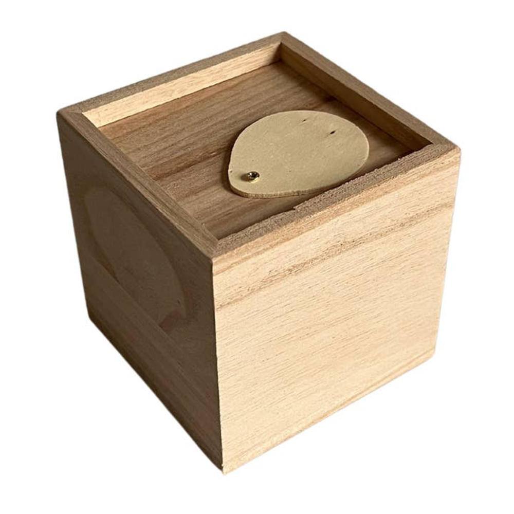 Houten spaarpot – kubus