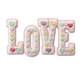 DTF "Faux Yarn VALENTINE LOVE"