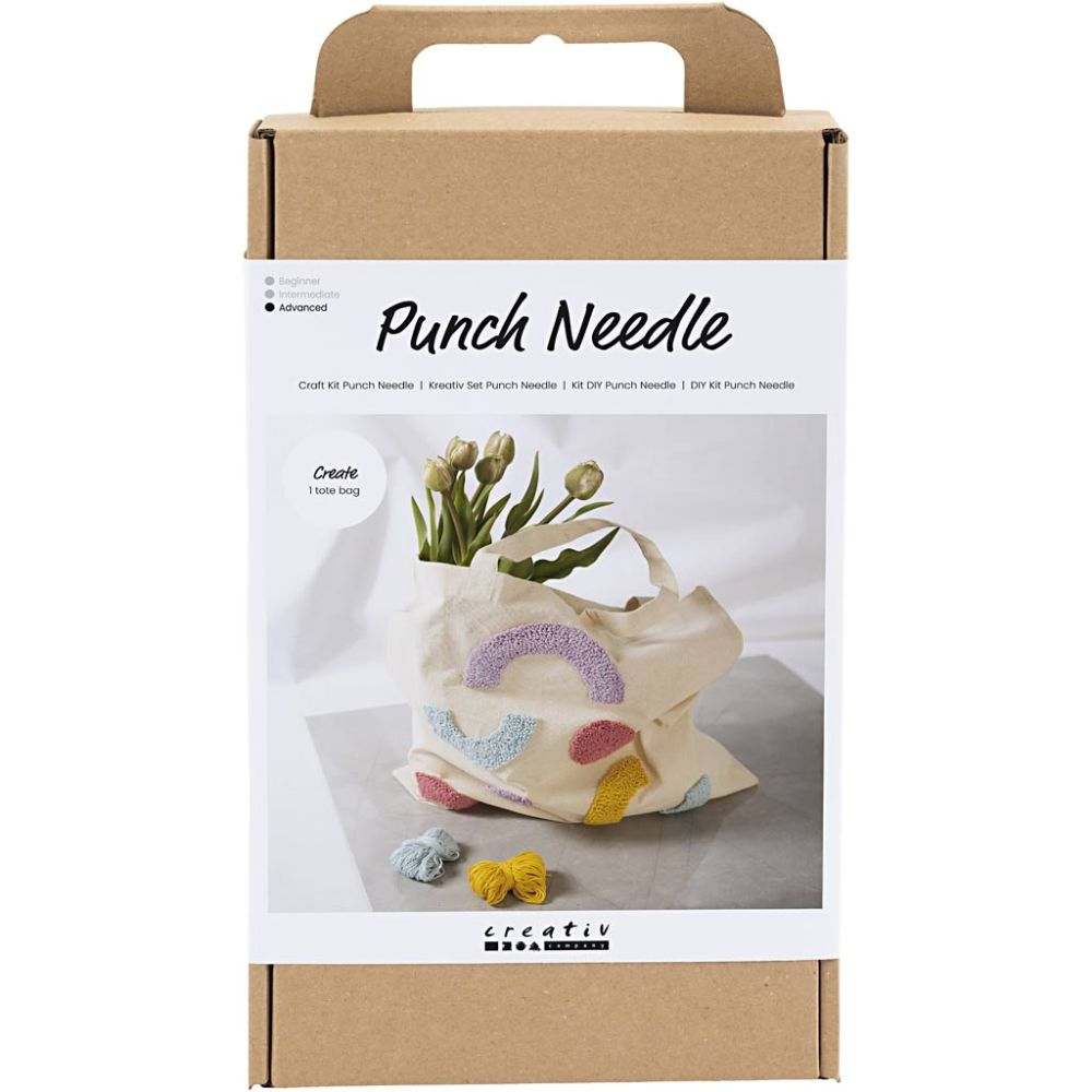 Hobbyset punch needle – draagtas in pastelkleuren