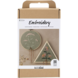 Hobbyset borduurwerk – twee wandhangers dusty groen