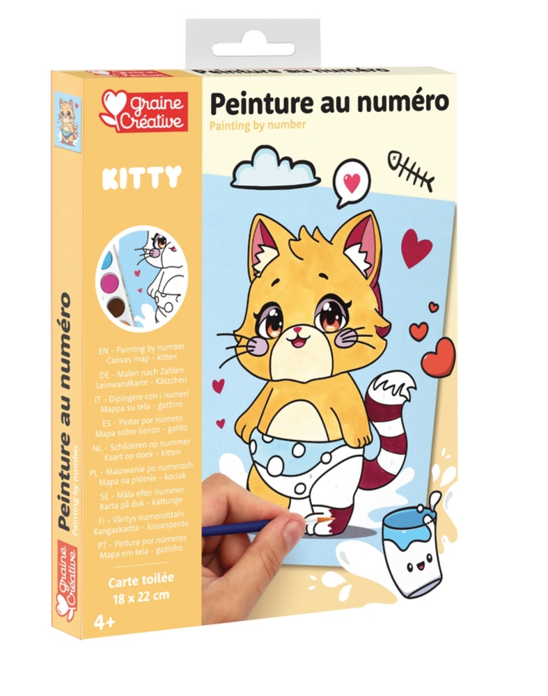 Schilderen op Nummer Kitty voor Kinderen – Canvas op doek 18 x 22 cm – Vanaf 4 jaar Schilderen op Nummer Kitty voor Kinderen – Canvas op doek 18 x 22 cm – Vanaf 4 jaar