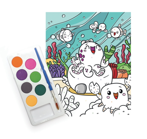Schilderen op Nummer Aqua voor Kinderen – Canvas op doek 18 × 22 cm – Vanaf 6 jaar Schilderen op Nummer Aqua voor Kinderen – Canvas op doek 18 × 22 cm – Vanaf 6 jaar