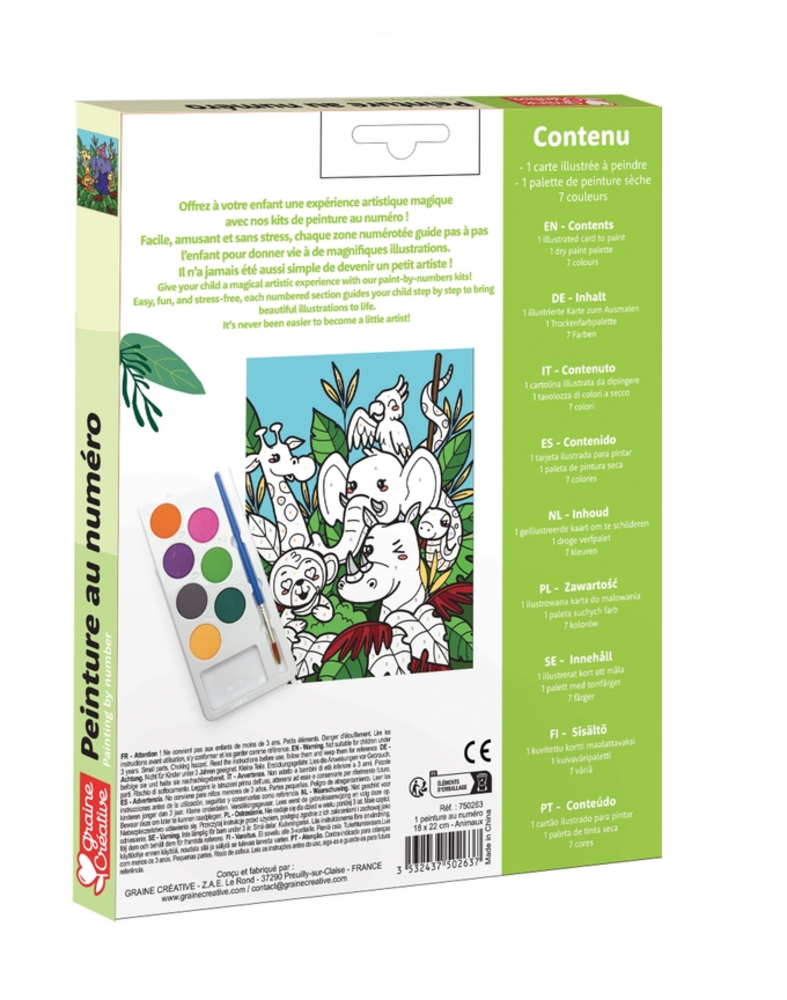 Schilderen op Nummer Jungle Party voor Kinderen – Canvas op doek 18 × 22 cm – Vanaf 6 jaar Schilderen op Nummer Jungle Party voor Kinderen – Canvas op doek 18 × 22 cm – Vanaf 6 jaar