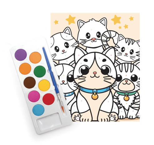 Schilderen op Nummer Cat Lover voor Kinderen – Canvas op doek 18 × 22 cm – Vanaf 8 jaar Schilderen op Nummer Cat Lover voor Kinderen – Canvas op doek 18 × 22 cm – Vanaf 8 jaar