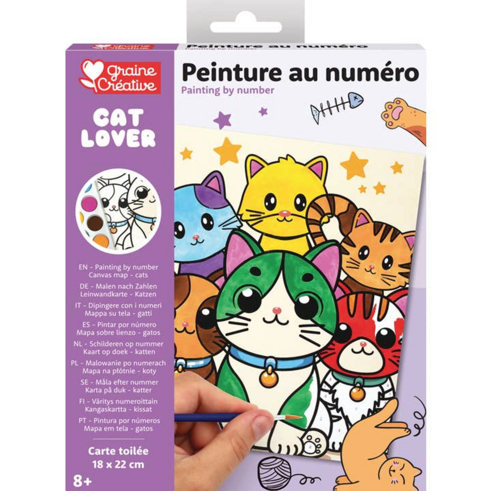 Schilderen op Nummer Cat Lover voor Kinderen – Canvas op doek 18 × 22 cm – Vanaf 8 jaar Schilderen op Nummer Cat Lover voor Kinderen – Canvas op doek 18 × 22 cm – Vanaf 8 jaar