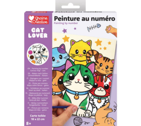 Schilderen op Nummer Cat Lover voor Kinderen – Canvas op doek 18 × 22 cm – Vanaf 8 jaar