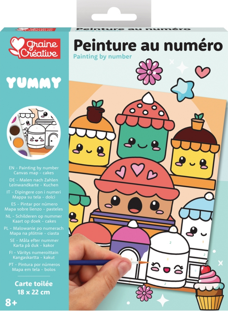 Schilderen op Nummer Yummy voor Kinderen – Canvas 18 × 22 cm – Vanaf 8 jaar Schilderen op Nummer Yummy voor Kinderen – Canvas 18 × 22 cm – Vanaf 8 jaar