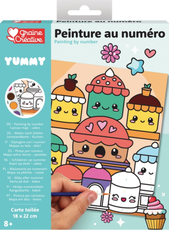 Schilderen op Nummer Yummy voor Kinderen – Canvas 18 × 22 cm – Vanaf 8 jaar Schilderen op Nummer Yummy voor Kinderen – Canvas 18 × 22 cm – Vanaf 8 jaar