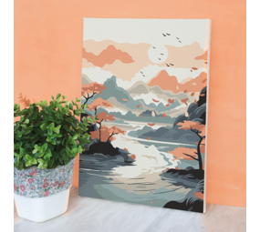 Schilderen op nummer Aziatisch Landschap – 20 × 30 cm Schilderen op nummer Aziatisch Landschap – 20 × 30 cm