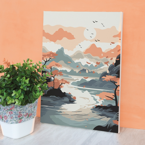 Schilderen op nummer Aziatisch Landschap – 20 × 30 cm Schilderen op nummer Aziatisch Landschap – 20 × 30 cm