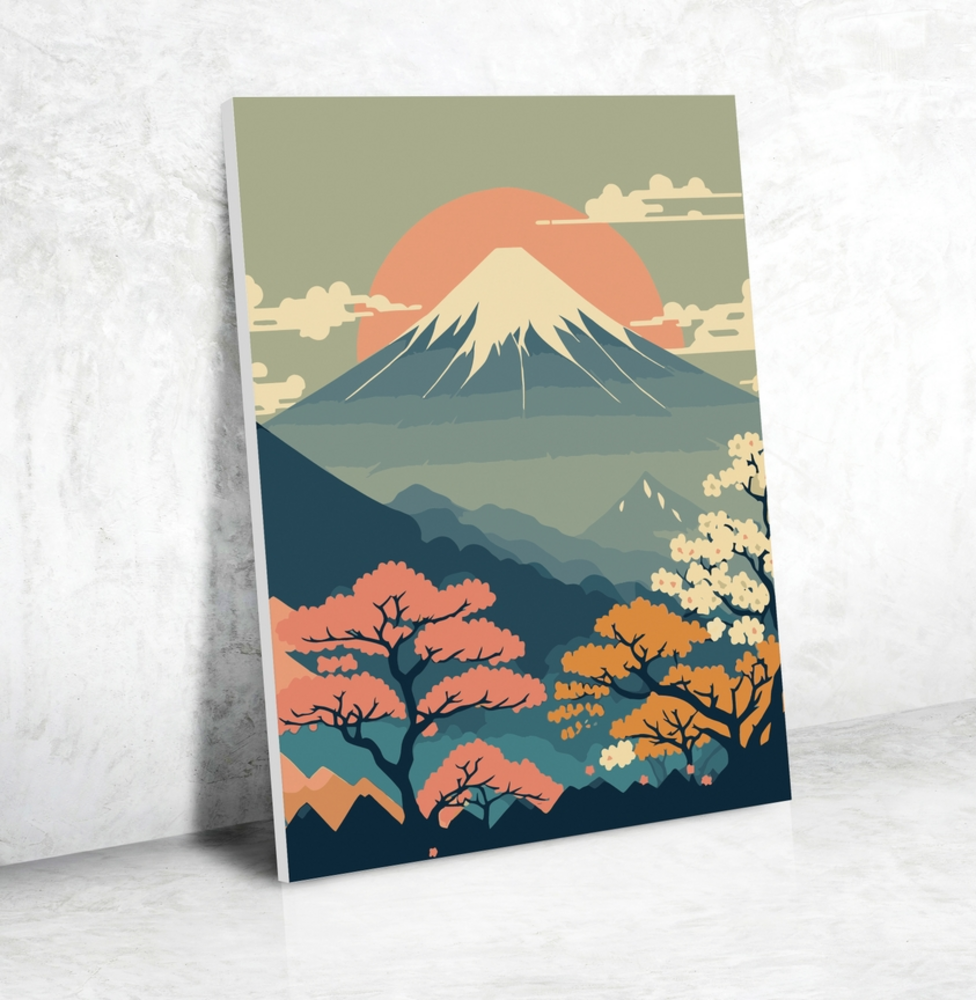 Schilderen op nummer Mount Fuji – 30 × 40 cm Schilderen op nummer Mount Fuji – 30 × 40 cm