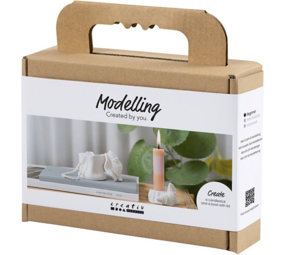 Mini Hobbyset Boetseren Kandelaar met Schelpen Mini Hobbyset Boetseren Kandelaar met Schelpen