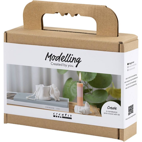 Mini Hobbyset Boetseren Kandelaar met Schelpen Mini Hobbyset Boetseren Kandelaar met Schelpen